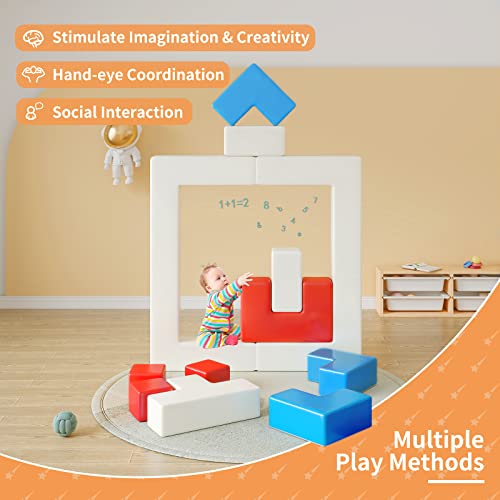 Foam Climbing Blocks for Toddlers, 12 PCS Foam Play Set for Baby