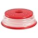 OUCHAN Collapsible Microwave Plate Cover Colander Strainer for Fruit Vegetables,BAP Free and Non-toxic (Red)