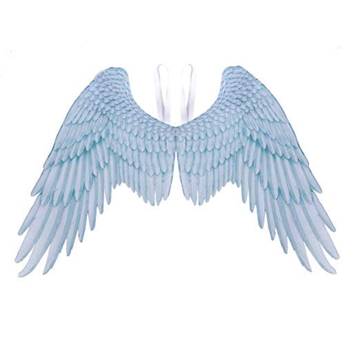 basku 2020 Latest 3D Angel Wings, Unisex Halloween Mardi Gras Costume Accessory, Creative Feather Angel Fancy Dress Costume Cosplay Supplies For Halloween Christmas Party (Sky-Blue)