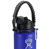 Hydro Flask Paracord Handle Holder, Glink General Hydro Flask Nalgene CamelBak for Wide Mouth Water Bottle  Carrier, Strap Cord with Safety Ring and Carabiner, 10 Colors