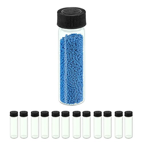 12pc Real Glass Multi-Purpose Jar Vial Tube with Screw Top - 2-1/2" X 16mm