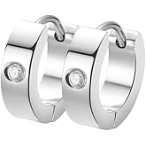Edforce Stainless Steel Small Huggie Hoop Earrings for Women