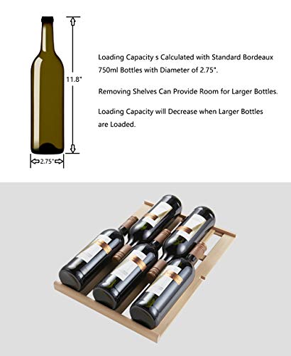 Kalamera-15-Inch-Wine-Refrigerator-Cooler-31-Bottle-Built-in-or-Freestanding-with-Stainless-Steel-Double-Layer-Tempered-Glass-Door-and-Temperature-Memory-Function