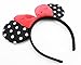 Finex Mickey Minnie Mouse Costume Deluxe Fabric Ears Polka Dot Headband Set Of 2 (Mickey+Minnie)