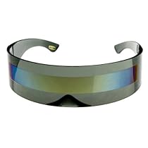 zeroUV - Futuristic Wrap Around Monoblock Shield Sunglasses (Smoke Sun-Mirror)