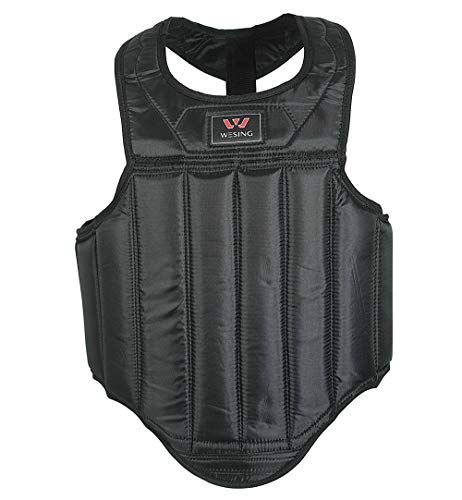Wesing Martial Arts Muay Thai Boxing Chest Protector MMA Sanda Chest Guard (Black, XL) - Thumbnail 7