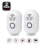 Benewell Pest Control Ultrasonic Repeller Set of 2, Eco-friendly Plug in Indoor Repellent for Mosquitoes, Mice, Ants, Rats, Roaches, Spiders, Bugs, Flies, Rodents - Human & Pet Safe Pest Warrior