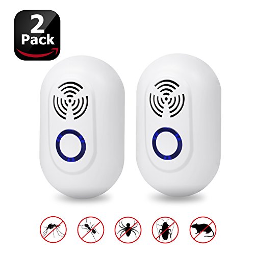 WeHome Pest Control Ultrasonic Repeller Set of 2, Eco-Friendly Plug in Indoor Repellent for Mosquitoes, Mice, Ants, Rats, Roaches, Spiders, Bugs, Flies, Rodents - Human & Pet Safe Pest Warrior