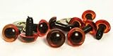Sassy Bears 12mm Translucent Amber Safety Eyes for Bear, Doll, Puppet, Plush Animal and Craft - 10 Pairs