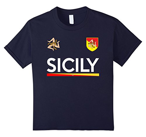 Kids Sicilia Soccer T-Shirt - Sicily, Italy Football Jersey 12 Navy