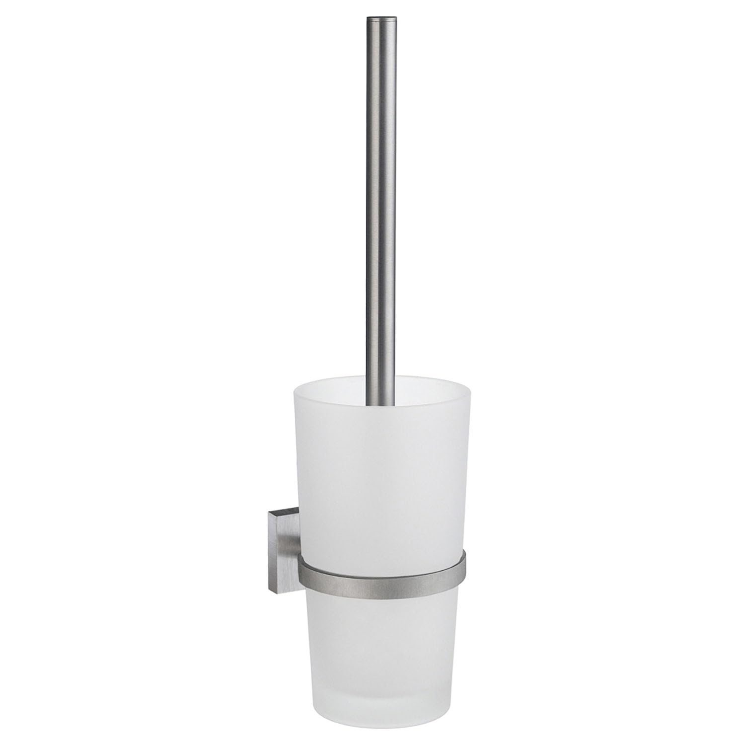 Smedbo Toilet Wallmount, Brushed RS333 Wall Mounted Holder, Chrome Matt, 10.8 x 11 x 41 cm