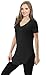 Womens Basic Modal V Neck, Round Neck Cap Sleeve Made in USA Long T Shirt Top Black