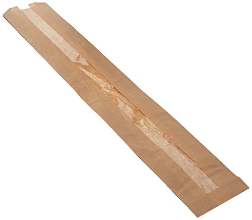 Cakesupplyshop Packaged C9y- 25 Food Packaging Paper Bread Bags with Front Window 3.5x2x24