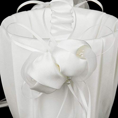 YaptheS Bud Decorated Wedding Flower Girl Basket Ivory - Thumbnail 7