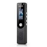 Digital Voice Recorder, 8GB Sound Audio Recorder Dictaphone for Meetings, Lectures, Voice Activated, Rechargeable, Metal Casing