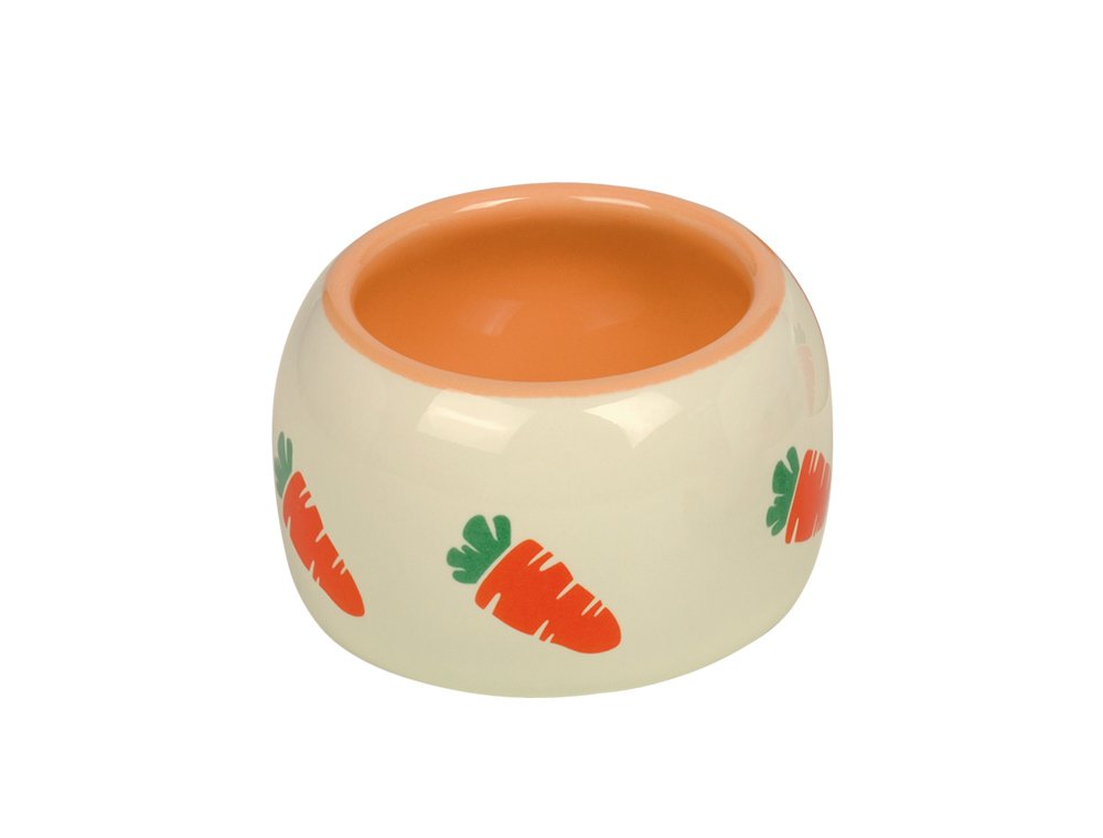 Nobby Ceramic Feeding Trough Carrot Beige/Orange 125 ml