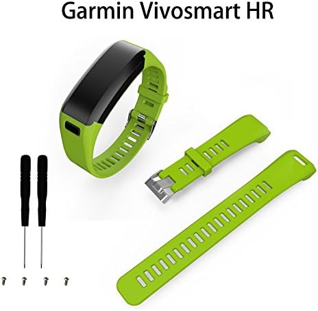 Band for Garmin Vivosmart HR, Garmin Vivosmart HR Replacement Soft Silicone Bracelet Sport Strap Wristband Accessory(No Tracker) (Green orange)