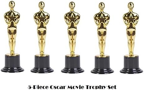 5-Piece Oscar Movie Award Trophies 5" Size! Great Party Favor!