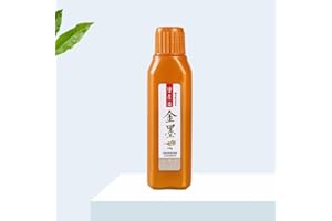 Flmouce Gold Sumi Ink, Chinese Gold Calligraphy Ink, Calligraphy Ink Colors,Liquid Golden Carbon Ink, Manga Ink (120ml (4.06oz), Gold)