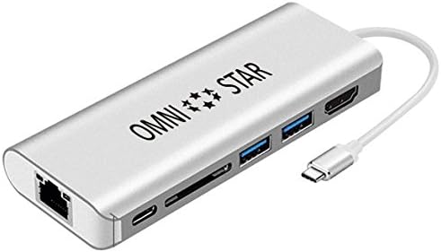USB C Hub, USB C Adapter 3.1, with 6 in 1 Multi Port Adapter (HDMI, Card Reader, 2-USB 3.0, Type C Charging Port, Ethernet) - Silver Gray