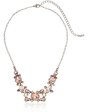 Satin Blush Crossover Statement Necklace, 16