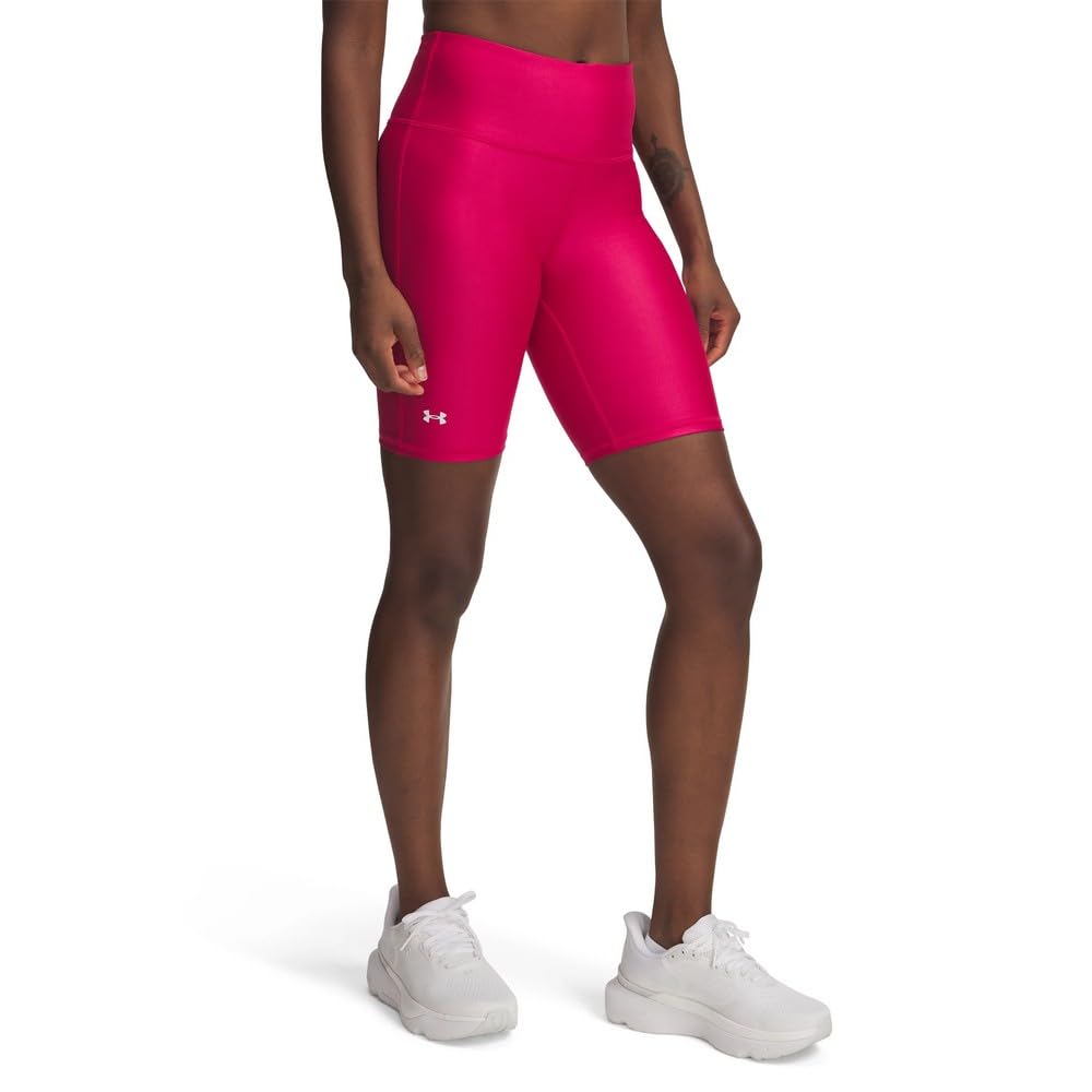 Under Armour Womens HeatGear Armour Bike Shorts, (681) Shaded Fuchsia / / White, Small Image
