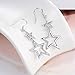 POPLYKE Sterling Silver Star Drop Dangle Earrings,Double Star Earrings for Women Girls