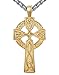 Aoiy Men's Stainless Steel Large Celtic Cross Iris Knot Pendant Necklace, 24