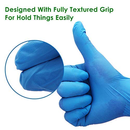 Nitrile Gloves,Hizek 100pcs Powder Free Nitrile Exam Gloves,Blue Latex