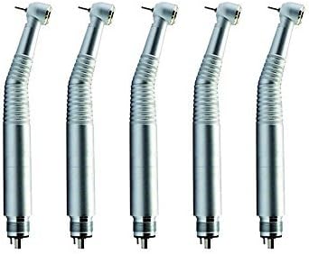 High Speed Hand Kit with Fiber Optic Turbine LED Push Button Air Compressor Accessories Compatible Kavo Style with 2 Holes (5 Pack) by Zinadental