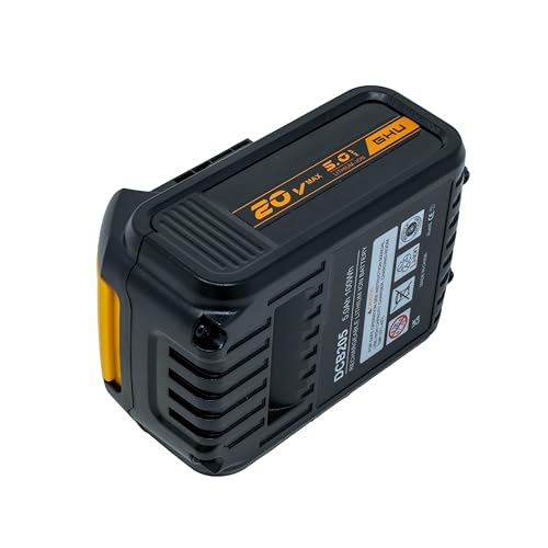 GHU Batería de Repuesto 20V 5.0Ah Compatible con DeWalt 20V MAX DCB201 DCB203 DCB204 DCB205 DCB206 DCB207 para Herramientas Inalámbricas de Litio