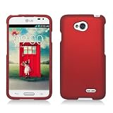 Aimo Wireless For LG Optimus L70 (MetroPcs/Cricket) / Optimus Exceed 2 W7 (Verizon) / LS620 Realm (Boost Mobile) / L41C Ultimate 2 (Straight Talk) Rubberized Protector Cover, Red