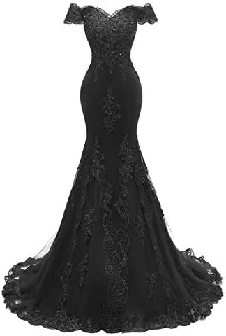 Scarise Mermaid Off Shoulder Evening Party Prom Dress Lace Appliqued BeadedA1