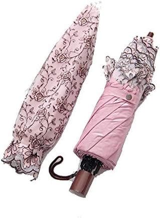 Memberr Rose Lace Embroidery Umbrella Shading Double Sunscreen 50+ UV Sunshade Umbrella
