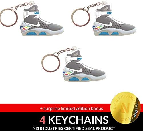 NIS Industries Mini Sneaker Keychains - Rare Air Packs - Rubber/Silicone 2D Retro Sneakers Basketball Shoe Keychains - Perfect Sneakerhead Gift Idea