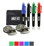 Golf-EZ Golf Ball Marker Line Drawing Alignment Putting Tool Kit with Marker Set and Carry Case