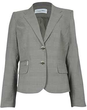 Women's Pocketed Checker Blazer