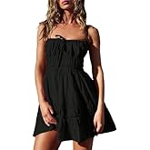 ForeMode Summer Deep V Neck Bohemian Women Mini Short Dress Backless Beach Boho Dress