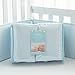 TILLYOU Padded Breathable Crib Bumper Set for Baby Boys Organic, Premium Woven Cotton and Porous Filling(Microfiber), Standard Crib Liner, 4 Piece/Lt Blue