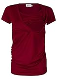 Happy Mama. Womens Maternity Nursing Top Short Sleeves Double Layer Neck. 790p