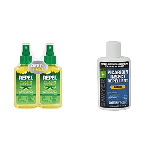REPEL PlantBased Lemon Eucalyptus Insect Repellent, Pump Spray, 4Ounce, Pack Of 2 & Sawyer