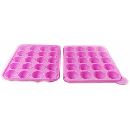 Leegoal 20 Silicone Ball Shaped Lollypop Cupcake Baking Modelling Tray With 20Pcs Sticks ,Pink by Tasty Pop Leegoal 20 Silicone Ball Shaped Lollypop Cupcake Baking Modelling Tray With 20Pcs Sticks ,Pink by Tasty Pop