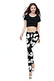 Women's Lovely Printed Stretch Seemless Micky Mouse Legging Pants Tights