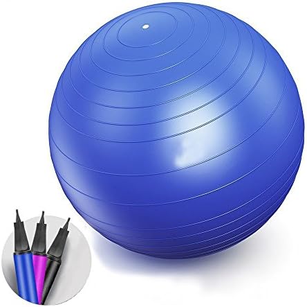 iEase Exercise/Yoga Ball with Pump Strength Stability Balance Therapy Gym Fitness Pregnancy Office Birthing Ball 2000lbs Anti-Burst 65cm/75cm Balls