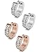 ORAZIO 18G 2 Pairs Stainless Steel Hoop Earrings for Womens Mens Huggie Earrings Piercings