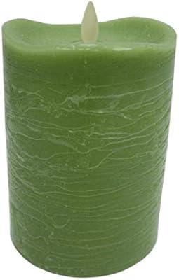 Amazon Com Darice Luminara Rustic Green Flameless Pillar Candle W Vanilla Scent 3 5 X 5 In Home Improvement