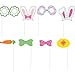 FunsLane Easter Party Photo Booth Props,Birthday Party Photo Props Dress-up Acessories Funny Picture Sticks Decoration Kit-29 Count