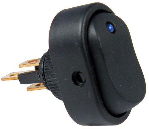 JTT Products 27035J  16 AMP  12 Volt Illuminated OnOff Oval Rocker Switch Green LED
