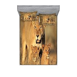 Ambesonne Safari Fitted Sheet & Pillow Sham