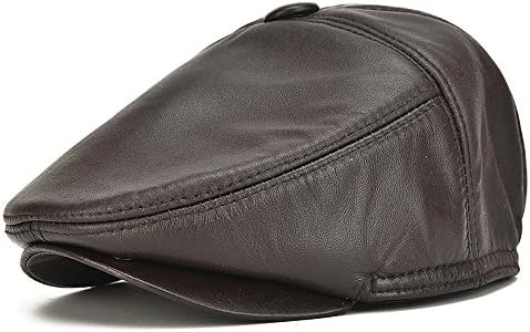 韓国語バージョンのキャップ第一層シープスキンレザー帽子メンズレザー帽子ファッション 韓国語バージョンのキャップ第一層シープスキンレザー帽子メンズレザー帽子ファッション
